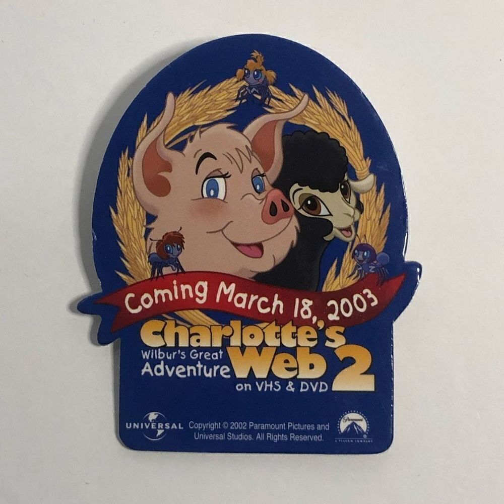 charlotte's web 2 dvd release cardboard‎ pin 2003